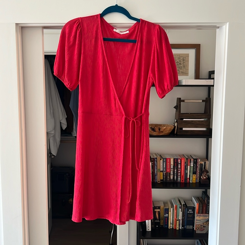 Lush V neck wrap dress